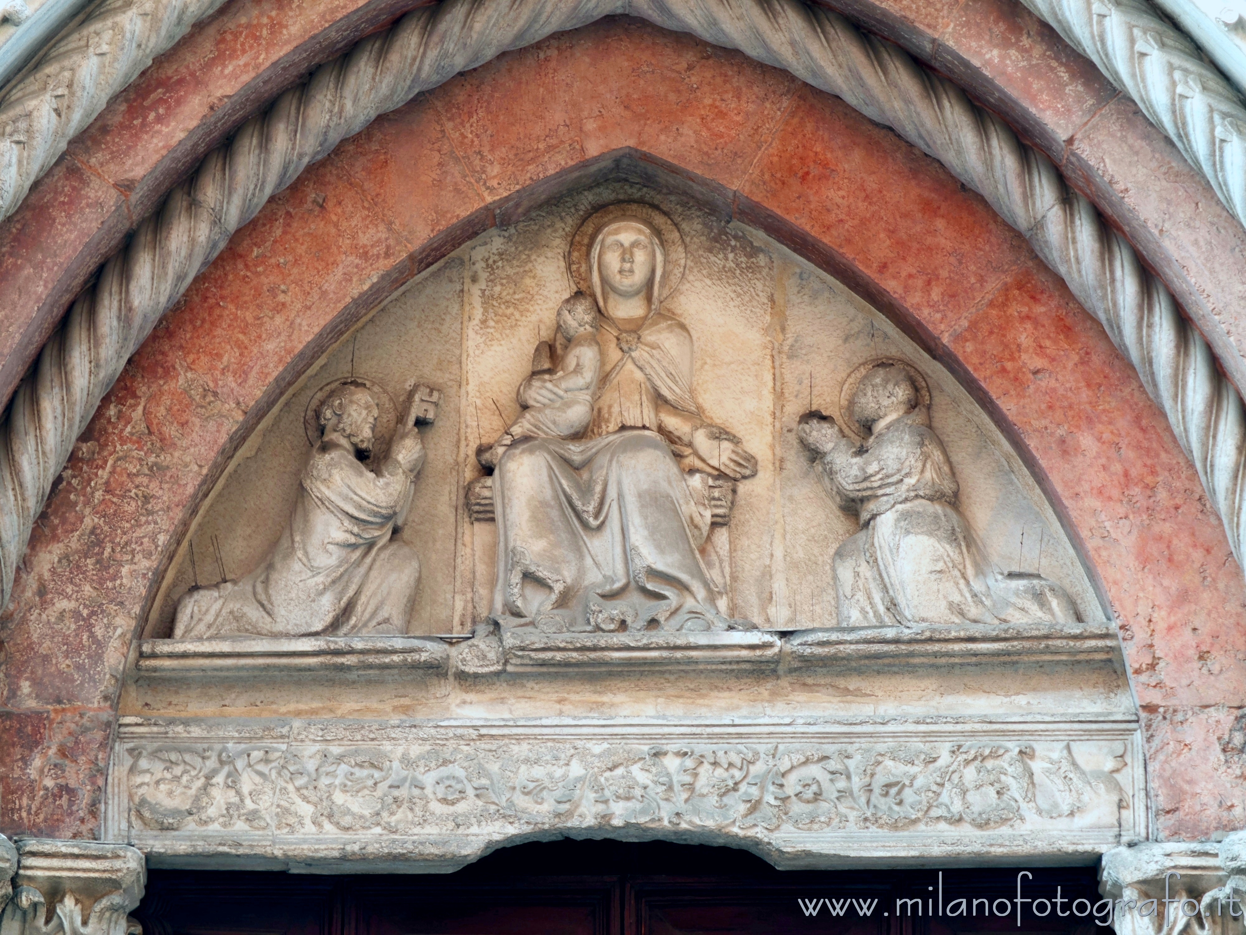 Pesaro (Pesaro e Urbino, Italy) - Lunette of the portal of the Sanctuary of Our Lady of Grace